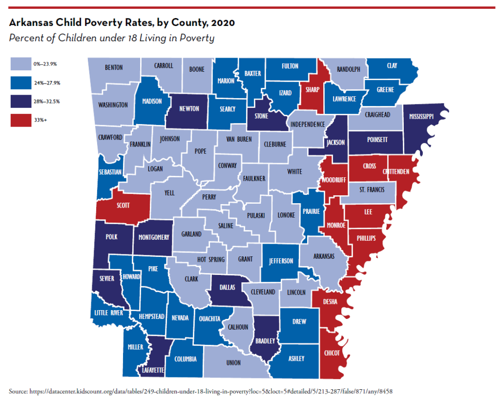 AR Child Poverty Rates by County