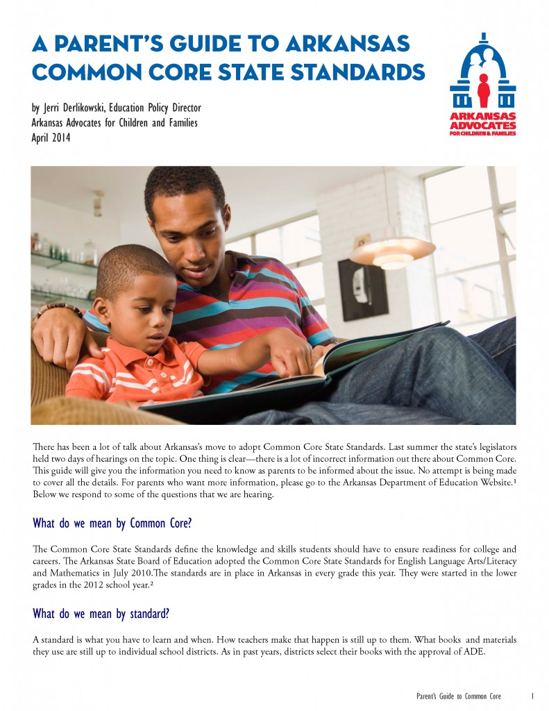 Common Core A Parent’s Guide to Arkansas Common Core State Standards